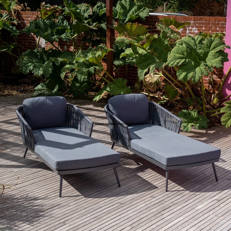 XND-029 Outdoor Aluminum Rope Sun Lounge